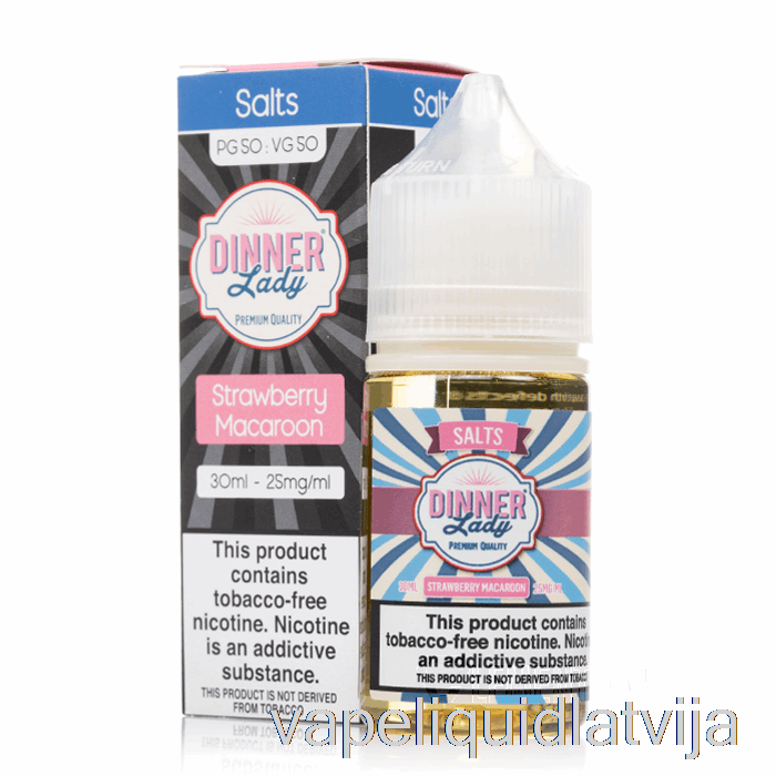 Zemeņu Macaroon Salts - Vape Vakariņas Dāmu E-šķidrums - 30ml 25mg Vape šķidrums